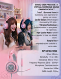G951 Gaming Headset USB 7.1 Virtual Surround Sound Headsets LED Cat Ear Headphones